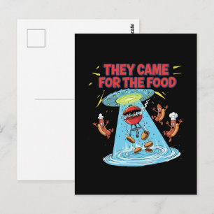 Cartão Postal Churrasco de Alienígena Engraçado Abdução de UFO C
