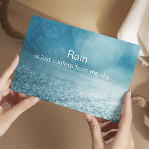 Cartão Postal Chuva, confete do céu - citação inspiracional
