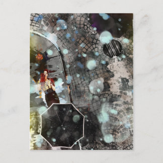 Cartão Postal Chuva da cor