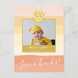 Cartão Postal Chuva de Amor Rosa Fofa Bebê Chover Obrigada