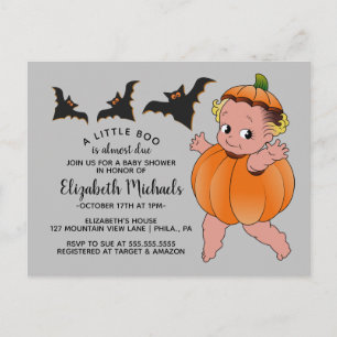 Cartão Postal CHUVA DE BEBÊ DE HALLOWEEN Um Pequeno Boo Está a
