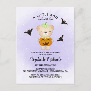 Cartão Postal CHUVA DE BEBÊ DE HALLOWEEN Um Pequeno Boo Está D