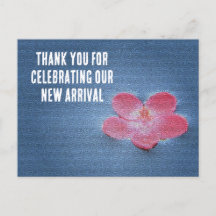 Chuva de Bebê Flor Rosa Água Azul Obrigado Convida