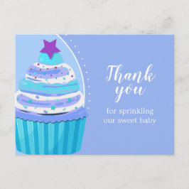 Cartão Postal Chuva de Bênçãos de Cupcake Obrigado Bebê Chamada
