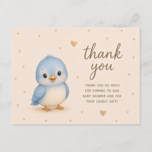 Cartão Postal Chuva de Bênçãos Obrigado Baby Shower Azul Bebê