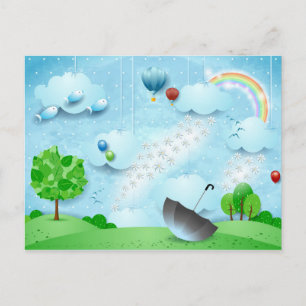 Cartão Postal Chuva de Flores