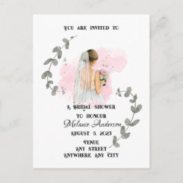 Cartão Postal CHUVA DE NOIVA, tema de noiva romântica 