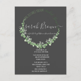 CARTÃO POSTAL CHUVA DE NOIVA VIRTUAL COM FOLHAGEM ELEGANTE VERDE