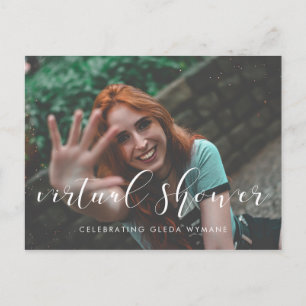 Cartão Postal Chuva de presentes virtual simples e elegante para