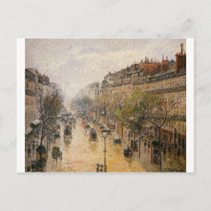 Cartão Postal Chuva de primavera Camille Pissarro de Montmartre