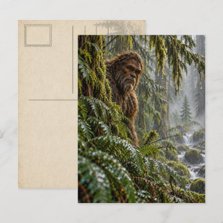 Cartão Postal Chuva nos Evergreens Bigfoot Postcard