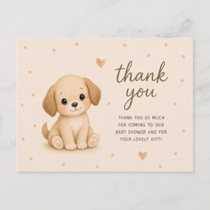 Cartão Postal Chuveirinho de Bebê Cachorrinho Fila Obrigado