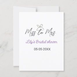 Cartão Postal Chuveiro de noiva de Srta para Sra adicionar nome 