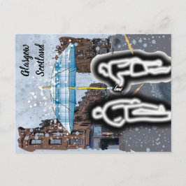 Cartão postal chuvoso de Glasgow Escócia