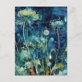Cartão Postal cianótipo Florals