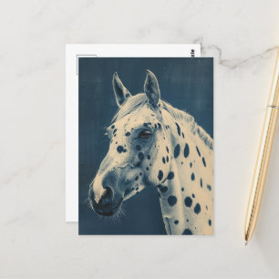 Cartão Postal cianótipo leopardo Appaloosa