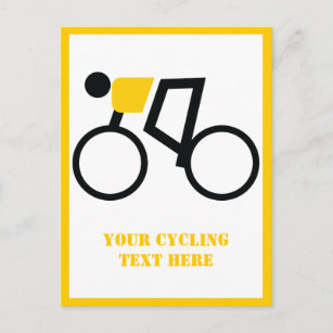Cartão Postal Ciclista andando sua bicicleta na vertical
