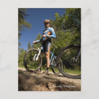 Cartão Postal Ciclista Azul e Laranja (Cartão Postal)