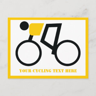 Cartão Postal Ciclista montando sua bicicleta horizontal persona