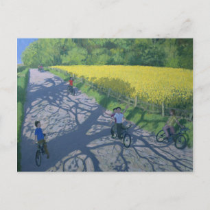 Cartão Postal Ciclistas e Derby Yellow Field Kedleston