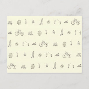 Cartão Postal Ciclistas Engraçados Andando De Bicicletas Que Des