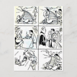Cartão Postal Ciclo de Relação Casamento/Namorando Engraçado