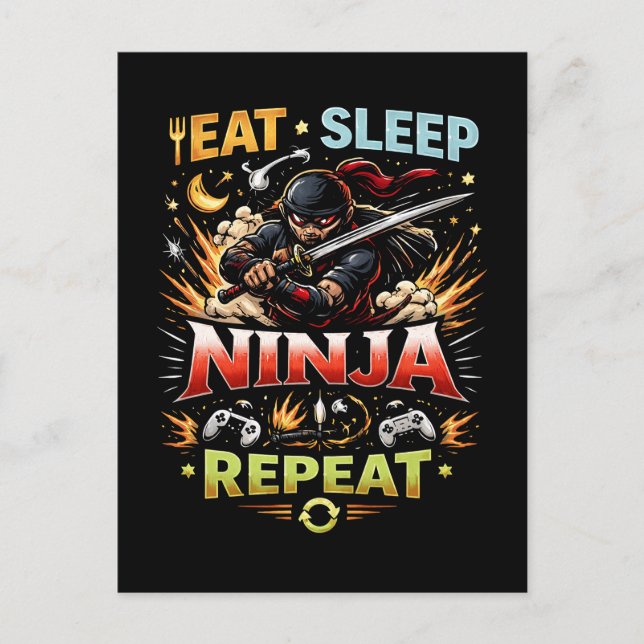 Cartão Postal Ciclo de Vida Ninja (Frente)