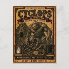Cartão Postal Cíclope, Monstro de Circo Antigo
