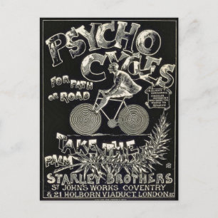 Cartão Postal Ciclos Pyscho - Anúncio de Bike Vintage