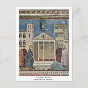 Cartão Postal Cidadãos De Assis Por Giotto Di Bondone