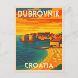 Cartão Postal Cidade Antiga da Viagens vintage Retro Dubrovnik C