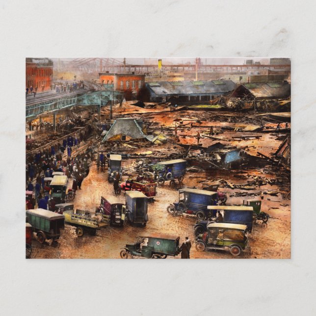 Cartão Postal Cidade - Boston Ma - A Grande Inundacão de Melado  (Frente)