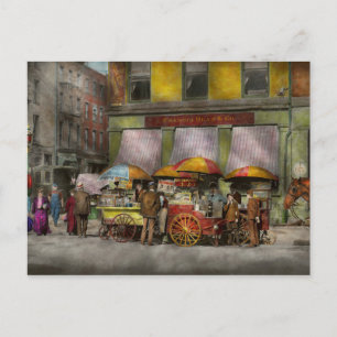 Cartão Postal Cidade - Carrinhos de almoço na Broadway Rua NY - 