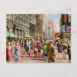Cartão Postal Cidade - Chicago - Multidões Compradas 1940