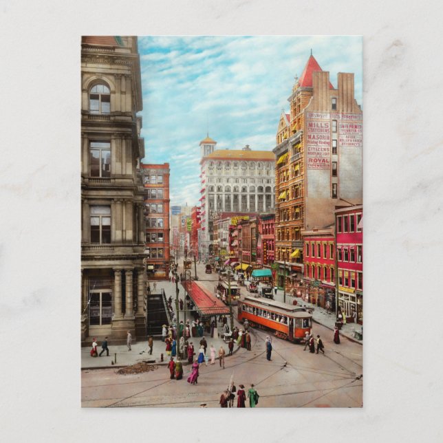 Cartão Postal Cidade - Cincinnati, OH - Rainha cidade 1915 (Frente)