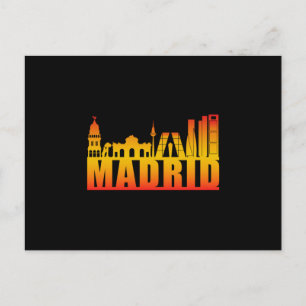 Cartão Postal Cidade da Espanha de Madrid - Gift Funny Skyline