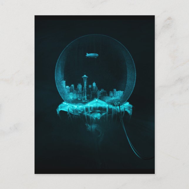 Cartão Postal Cidade da fantasia em um Snowglobe com um (Frente)