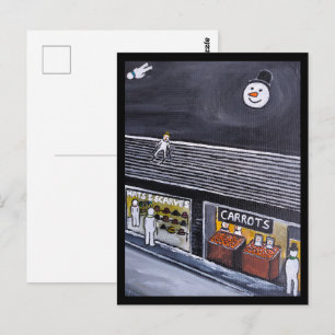 Cartão Postal Cidade da Neve Pintura de Alfred Fox