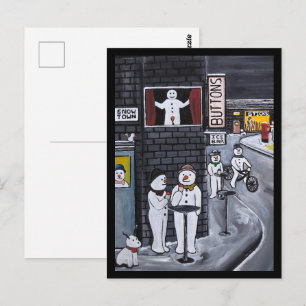 Cartão Postal Cidade da Neve Pintura por Alfred Fox
