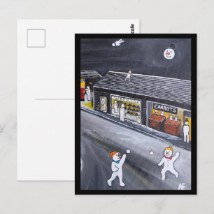 Cartão Postal Cidade da Neve Pintura por Alfred Fox