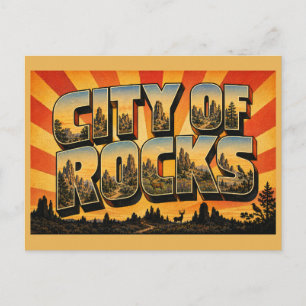 Cartão Postal Cidade das Rochas Idaho Agulhas de Granito Arte do