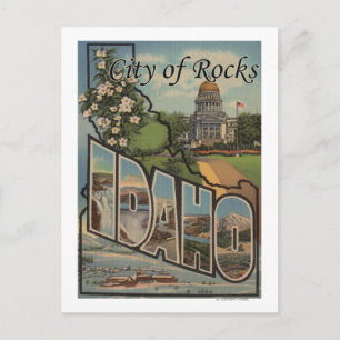 Cartão Postal Cidade das Rochas, Idaho - Cenas com Letras Grande