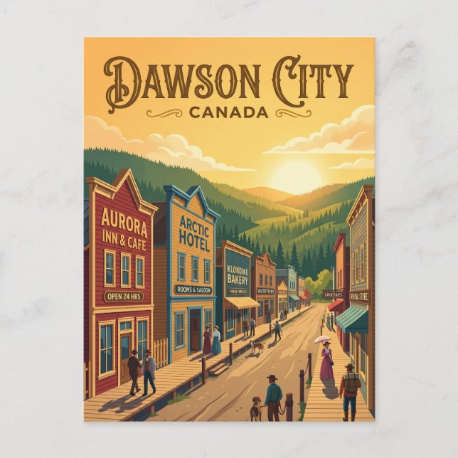 Cartão Postal Cidade Dawson Canadá (Frente)
