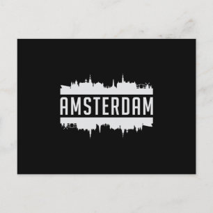Cartão Postal Cidade de Amsterdã Skyline Cityscape Funny Idet