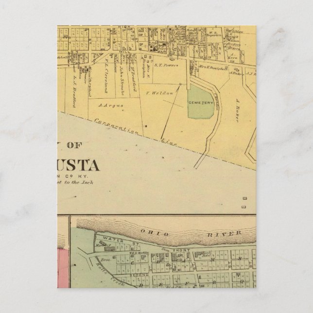 Cartão Postal Cidade de Augusta com Tietzville, Foster (Frente)