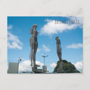 Cartão Postal Cidade de Batumi Geórgia. Estátua de Ali e Nino