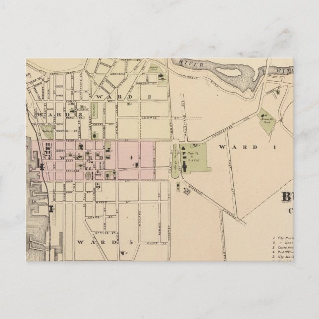 Cartão Postal Cidade de Burlington em Vermont (Frente)
