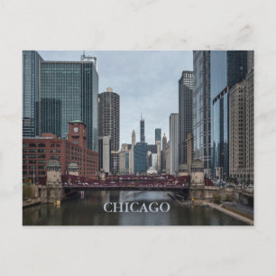 Cartão Postal Cidade de Chicago, Illinois. Texto Personalizado