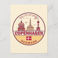 Cidade de Copenhagen Dinamarca - Skyline Emblem