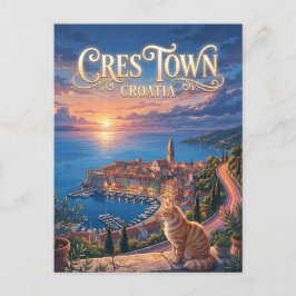 Cartão Postal Cidade de Cres, Cres, Croácia Croácia